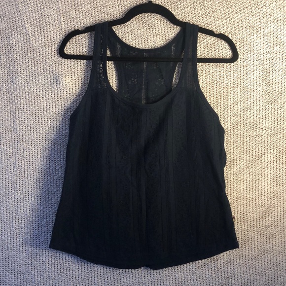 Hollister Tops - Hollister Navy Blue Lace & Cotton Tank (m)
